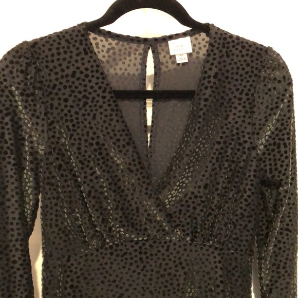 A New Day - Dark Olive Burnout Velvet Dot Dress NWOT - Picture 6 of 10